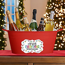 Merry Everything Personalized Holiday Party Tub  - 44002