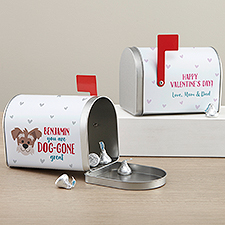 Dog Gone Cute Personalized Valentines Day Treat Mailbox  - 44551