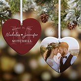 Simply Us Personalized Wedding Heart Ornament  - 44685