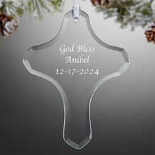 Personalized Glass Cross Ornament - 4585