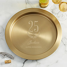 Retirement Years Personalized Round Gold Serving Tray - 45985
