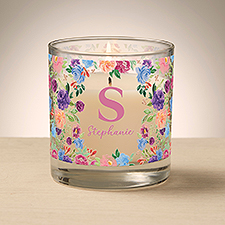 Forever Floral Personalized 8oz Glass Candle  - 47012