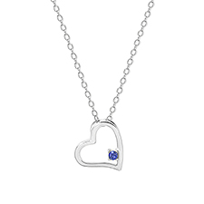 Custom Heart Birthstone Necklace - 47958D