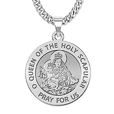 Custom Queen of the Holy Scapular Engraved Pendant  - 48186D