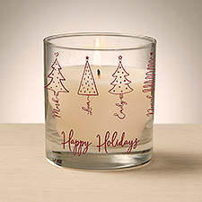 Scripted Christmas Tree Personalized 8oz Glass Candle - 48566