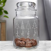 Scripted Names Christmas Tree Engraved Candy Jar - 48567