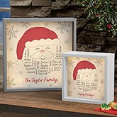 Repeating Name Personalized Santa LED Light Shadow Box  - 48689