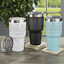 Dad Repeating Name Personalized 30 oz. Vacuum Insulated Stainless Steel Tumblers - 48761
