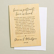 Love is Patient Engraved 5x7 Wooden Greeting Card - 50024