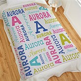 Trendy Repeating Name Kids Personalized Blanket - 50128