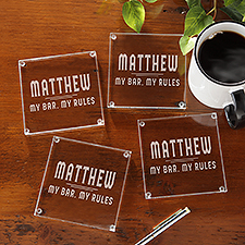 Classic Man Engraved Glass Coaster - 50275