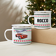 Hot Wheels Cars Personalized Kids Holiday Enamel Mug  - 50520