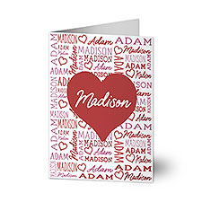 Repeating Name Heart Personalized Romantic Greeting Card  - 50568