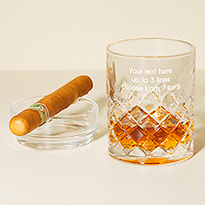 Write Your Own Personalized Whiskey Glass Ashtray Set  - 51382