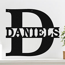 Personalized Modern Split Letter Steel Sign - 51426D