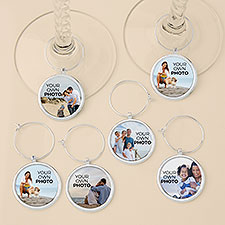 Your Own Photo Personalized Photo Wine Charm 6 pc Set - 51462