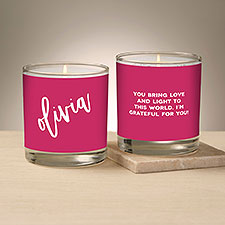 Trendy Script Personalized Glass Candle - 8 oz - 51501