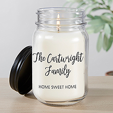 Seasonally Script Personalized Farmhouse Candle Jar - 51526