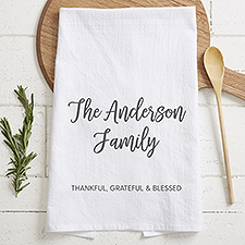 Seasonally Script Personalized Tea Towel - 51527