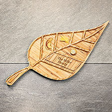 Personalized Small Leaf Charcuterie Tray  - 51790D