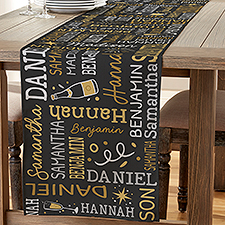 New Years Eve Repeating Name Personalized Table Runner - 51837