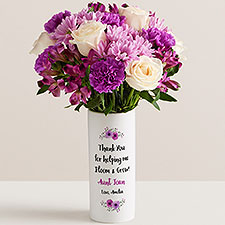 Thank You For Helping Me Bloom Vase  Lavender Garden Mixed Bouquet - 52637