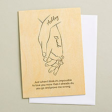 Hand in Hand Personalized Wooden Greeting Card - 5x7 - 52851