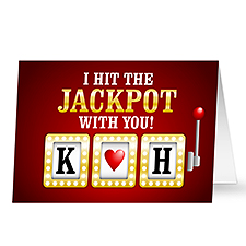 Hit the Jackpot Personalized Romantic Greeting Card  - 52962