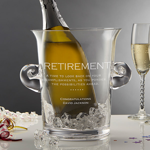 Personalized Crystal Chiller Ice Bucket Retirement Gift - 10106