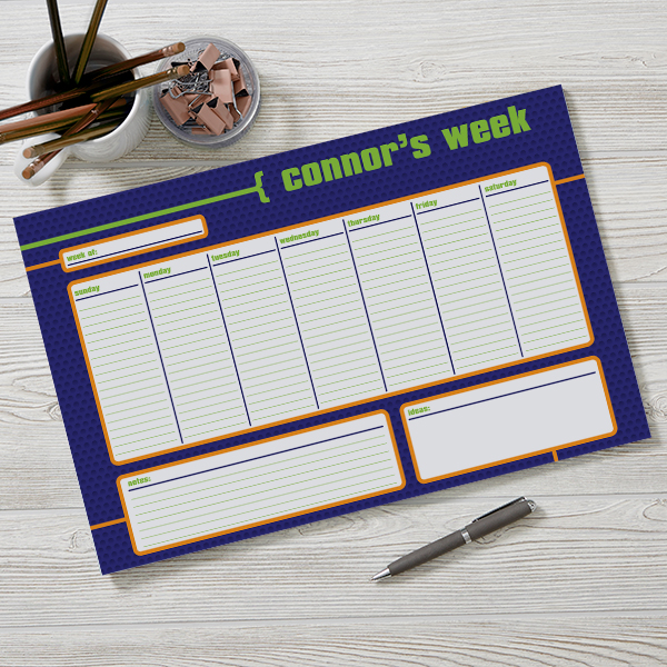 Personalized Desk Pad Calendars for Men - His Weekly Agenda - 12311