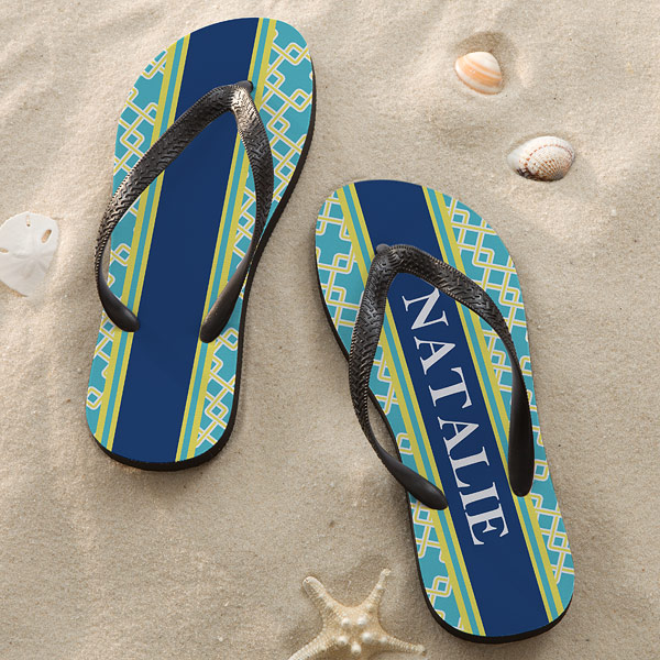 Personalized Flip Flop Sandals - Nautical Link - 12825