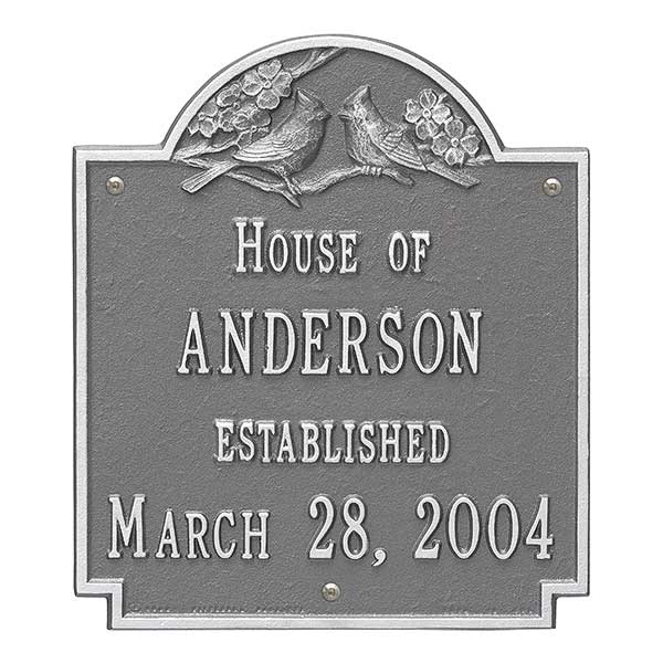 Personalized Aluminum Family Name House Plaque - 1354D