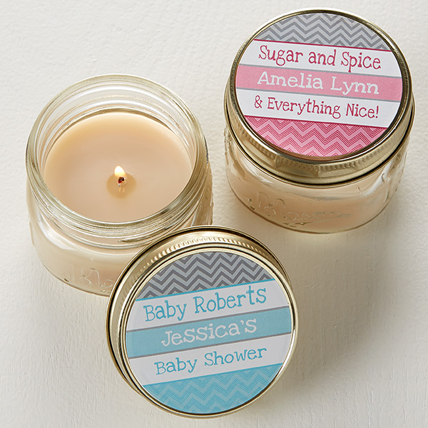 Personalized Baby Shower Favors - Chevron Candles - 13558
