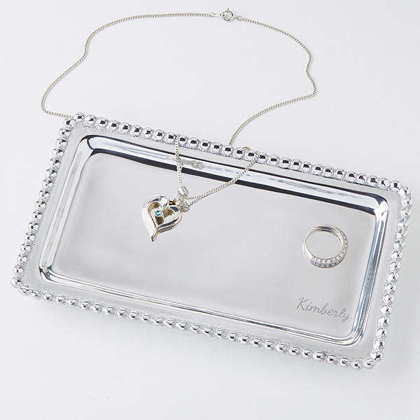 Personalized Mariposa Jewelry Tray - String of Pearls - 15175