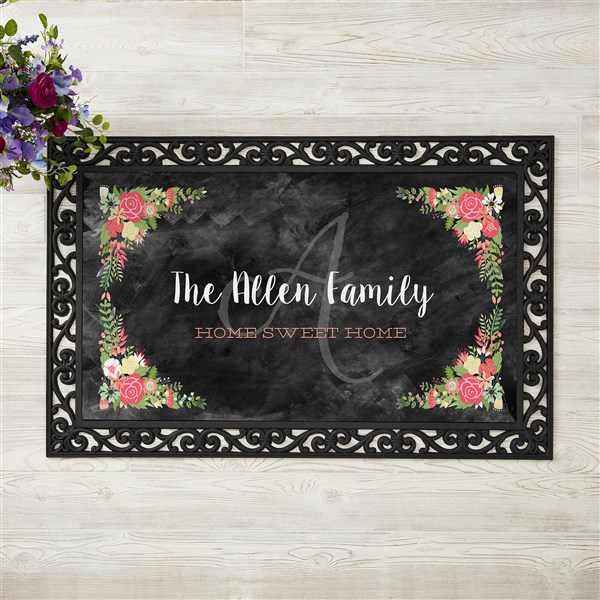 Personalized Doormat - Floral Welcome - 15969