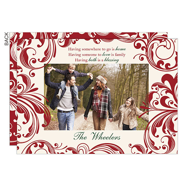 Personalized Flat Christmas Cards - Christmas Blessings - 16120
