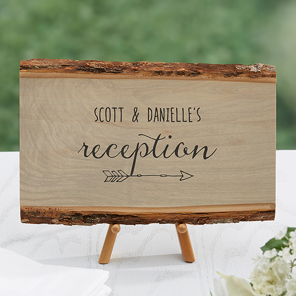 Rustic Wedding Reception Personalized Basswood Plank Sign - 16704