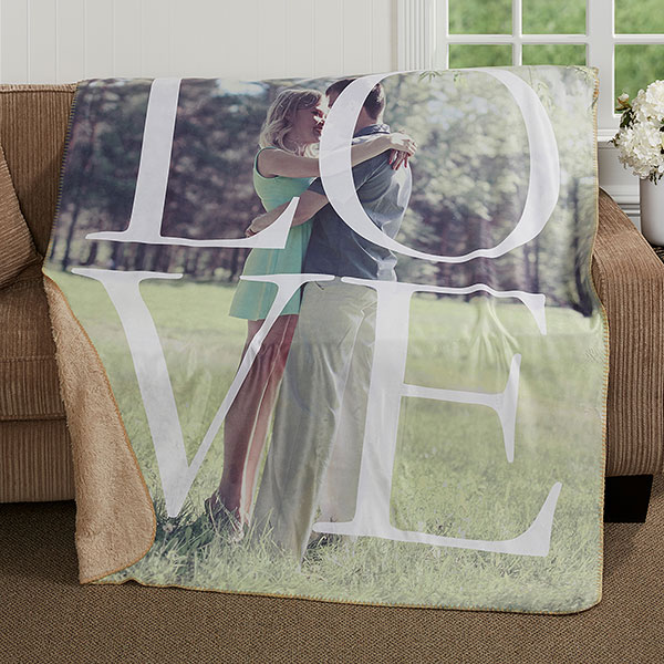 Personalized LOVE Photo Couple Blanket - 16883
