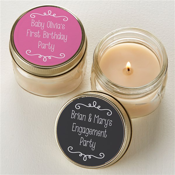 Personalized Mason Jar Candle Favors - Write Your Own - 16910