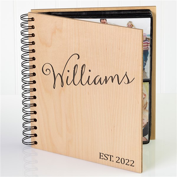 Personalized Wood Photo Album - Family Established - 17367