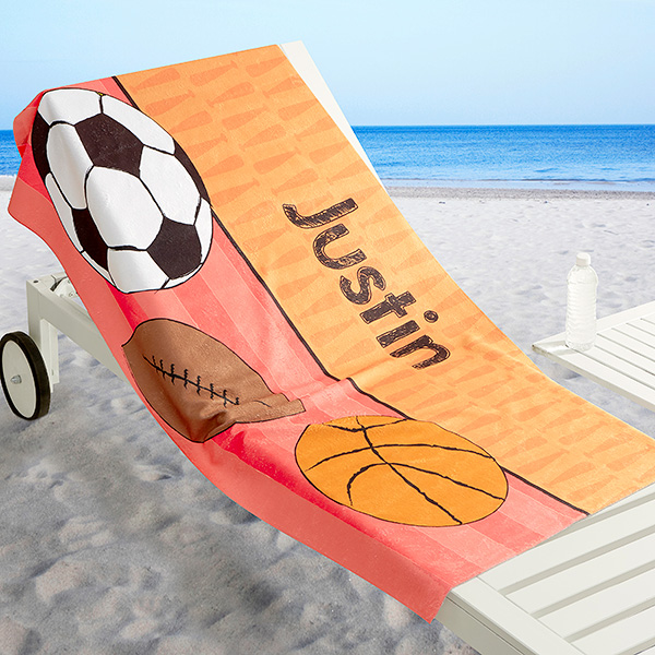 Personalized Boys Beach Towel - Just For Him - 17486