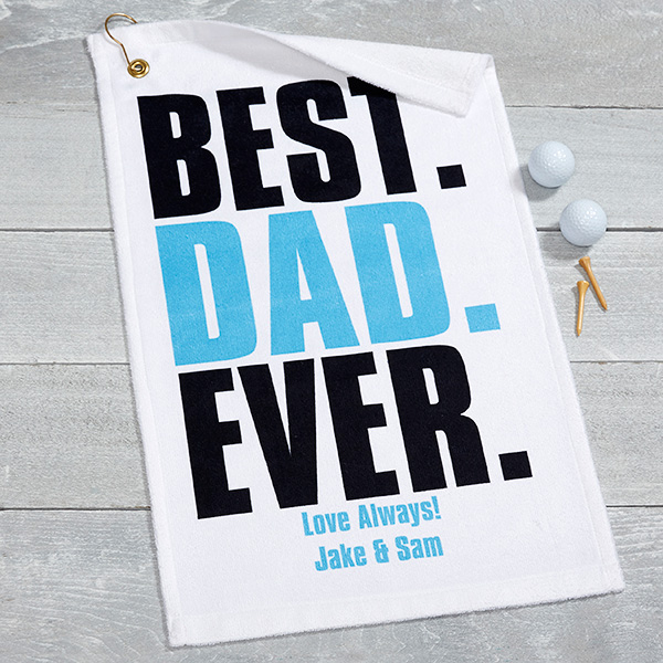 Personalized Golf Towel For Dad - Best Dad Ever - 17615