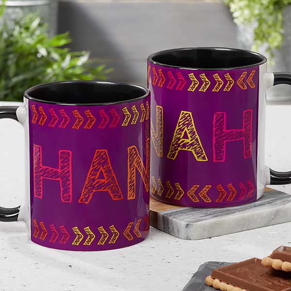 Personalized Kids Mugs - Stencil Name - 18752