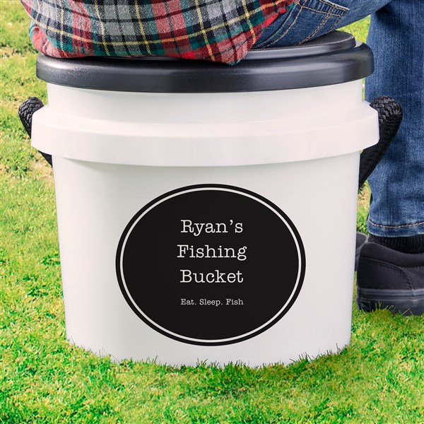 Personalized Fishing Bucket Cooler & Seat - 18977