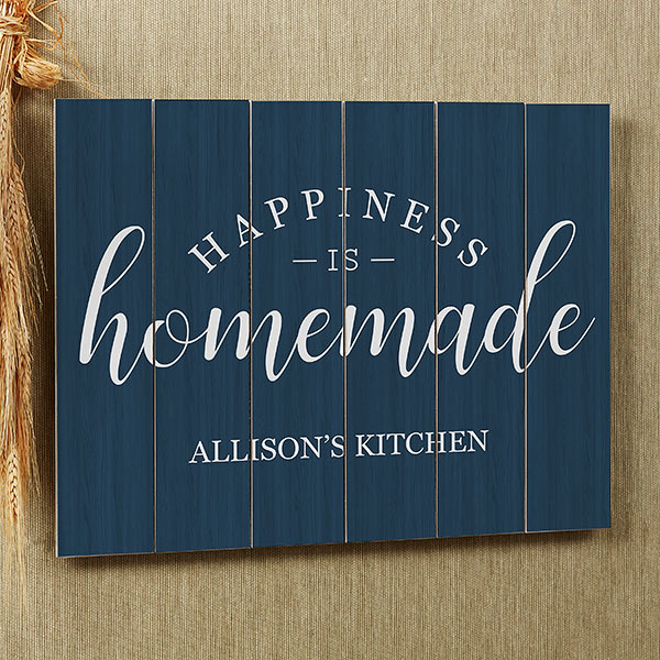 Custom Wood Plank Signs - Happiness Is Homemade - 19172