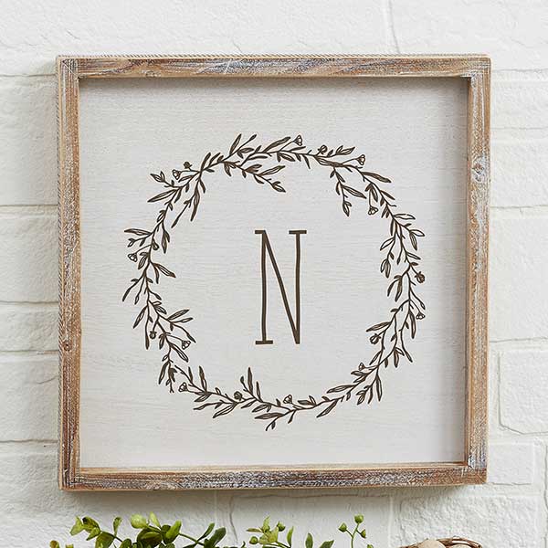 Farmhouse Floral Personalized Framed Wall Art - 19249