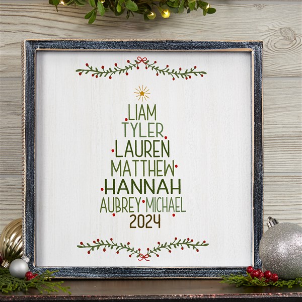 Personalized Framed Wall Art - Family Christmas Tree - 19472