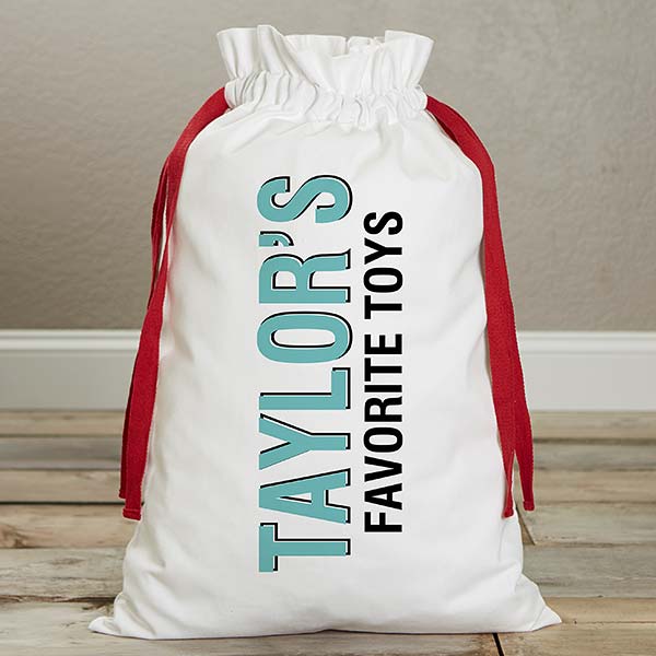 Personalized Kids' Canvas Toy Bag - Bold Type - 19583