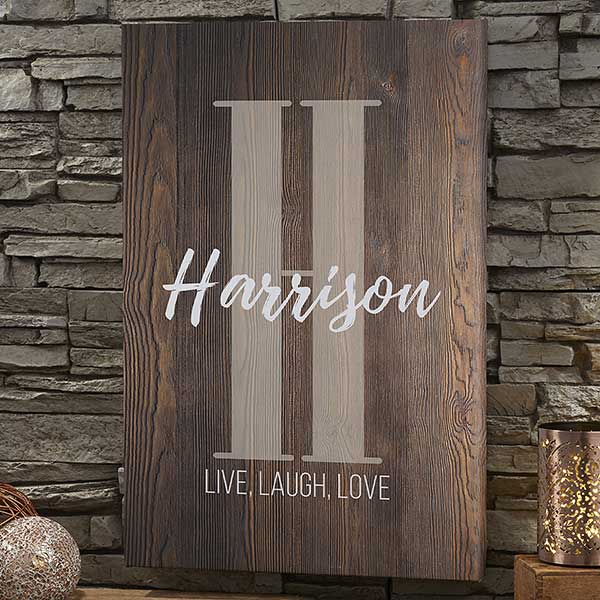 Personalized Canvas Prints - Rustic Farmhouse Initial - 20621