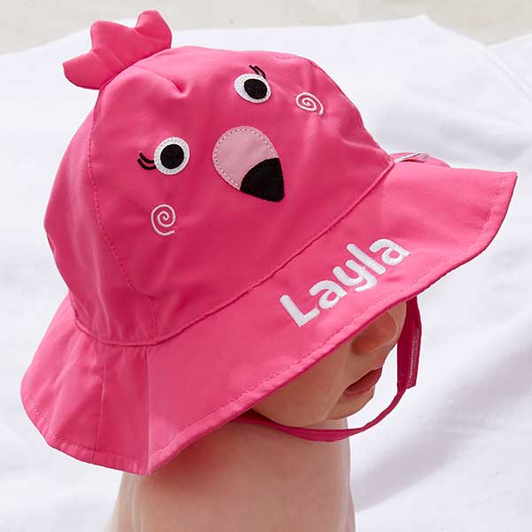 Custom Embroidered Baby Sun Hat - Flamingo - 20752